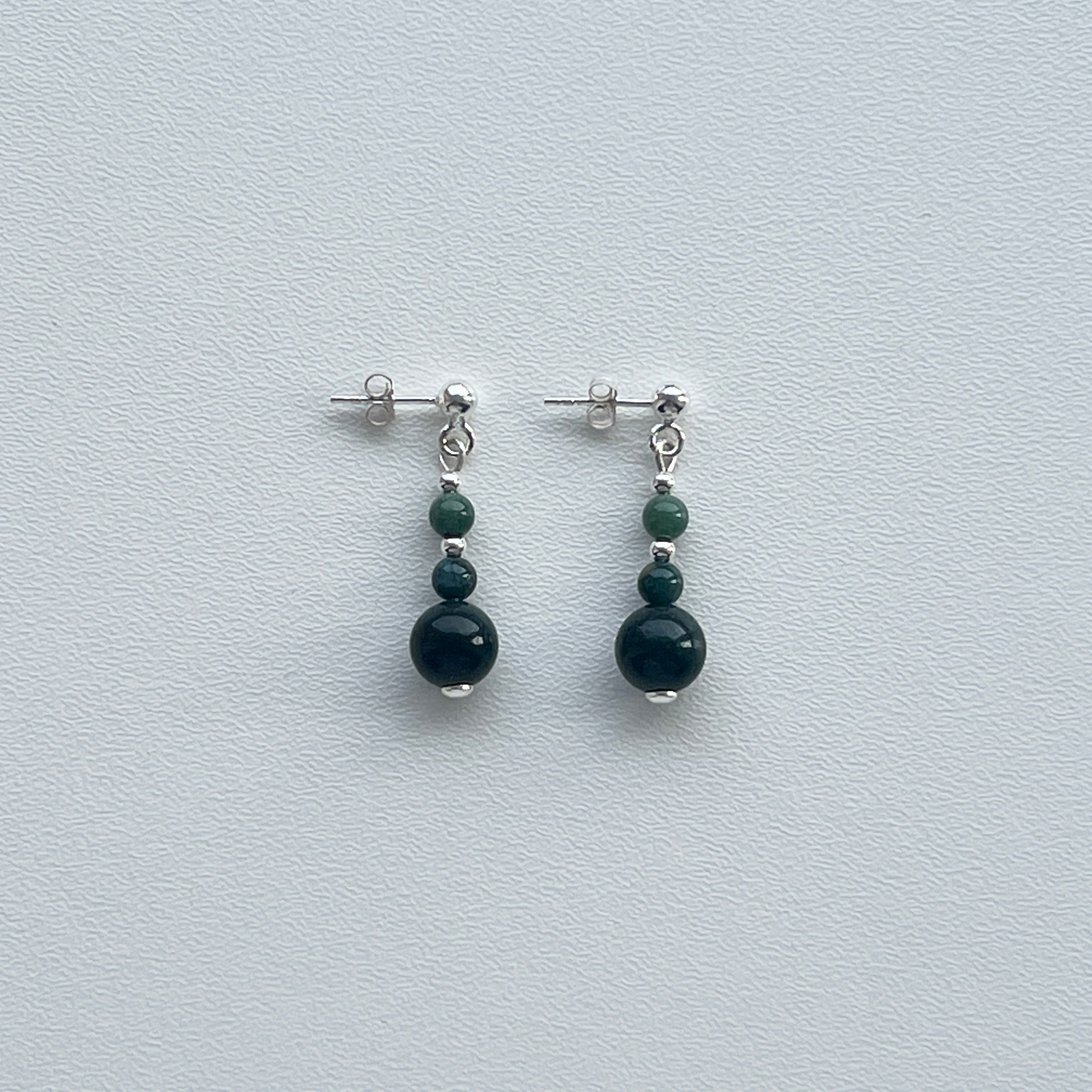 Green Agate Drop Earrings