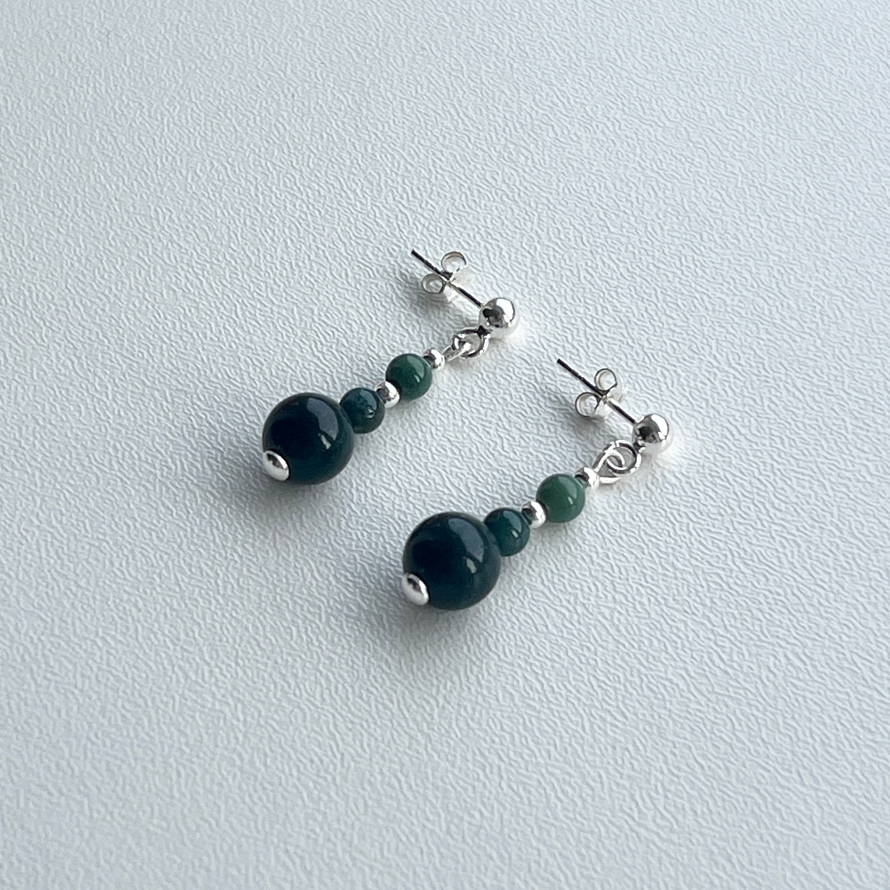 Green Agate Drop Earrings